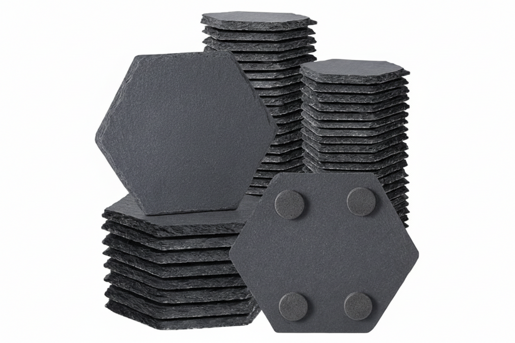 Custom Laser Engraved Slate Coasters