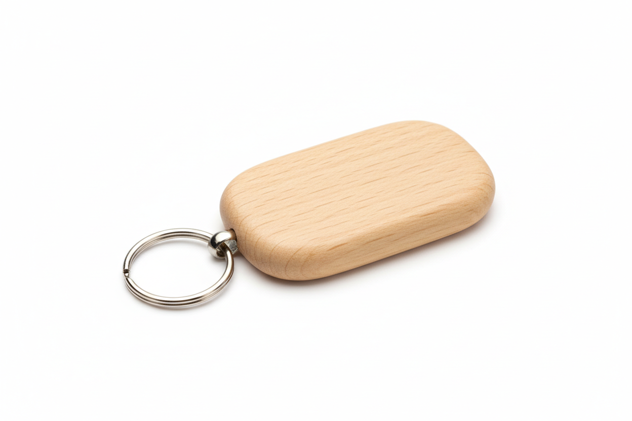 Give me a basic blank wooden keychain