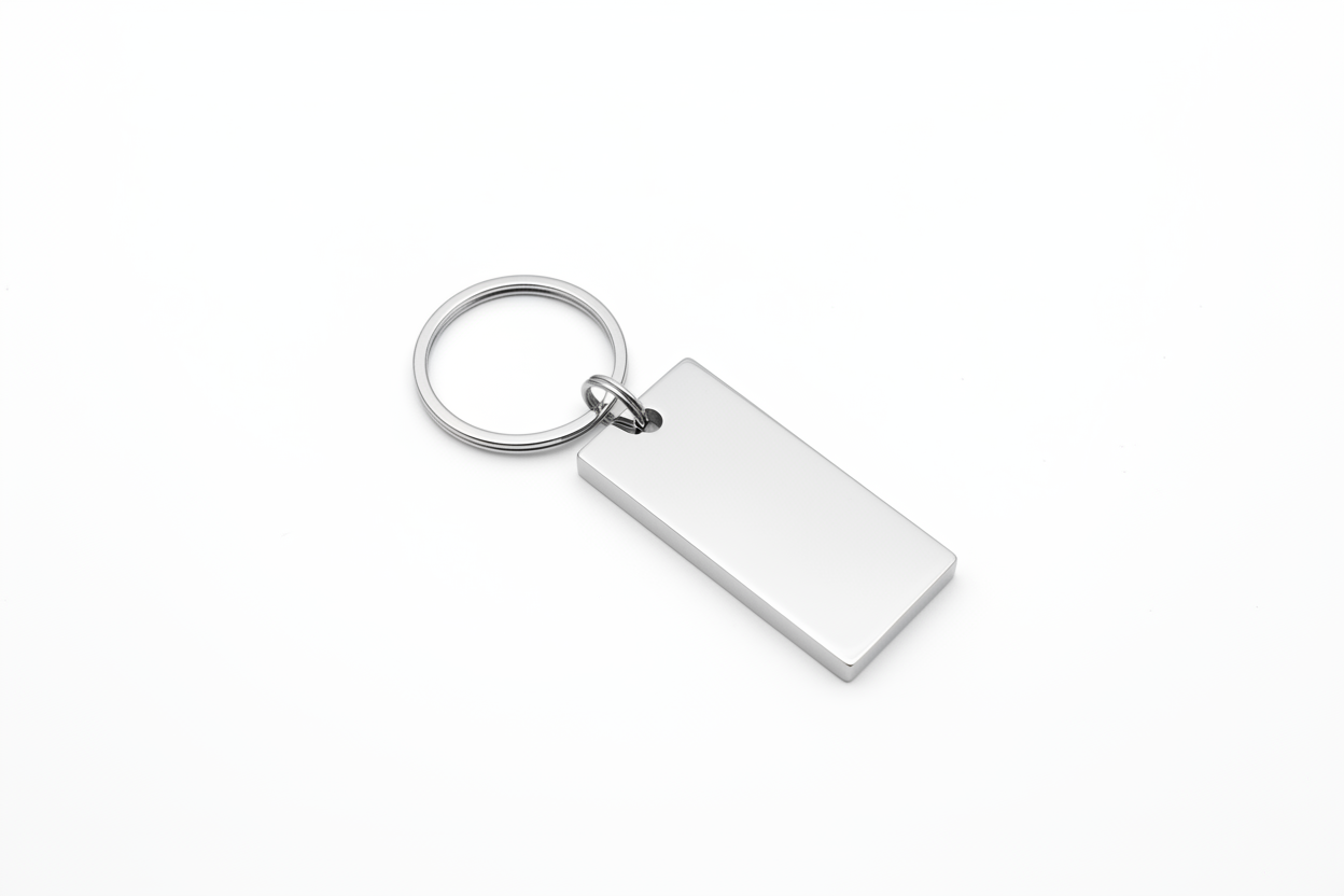 give me a basic metal keychain, make it blank