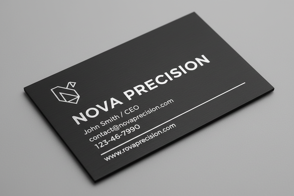 Make it a black card with silver engraving