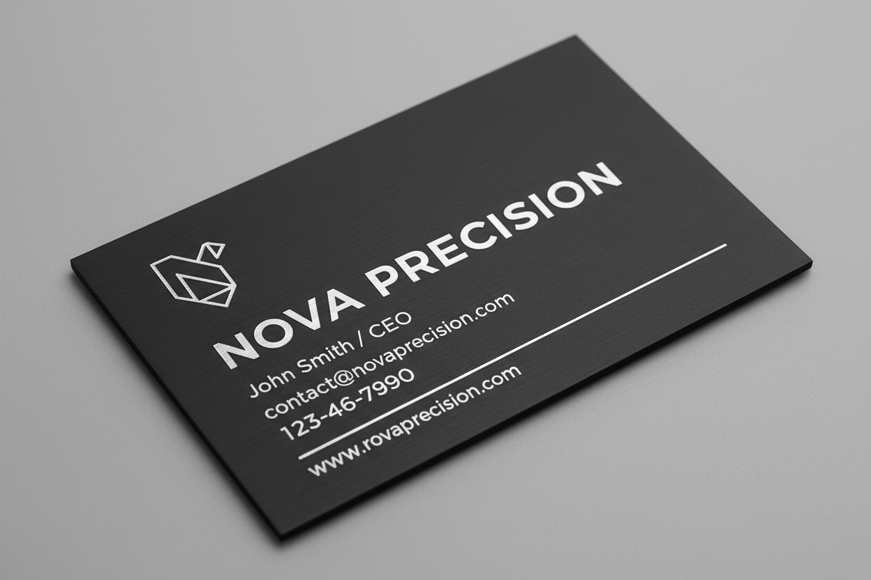 Make it a black card with silver engraving